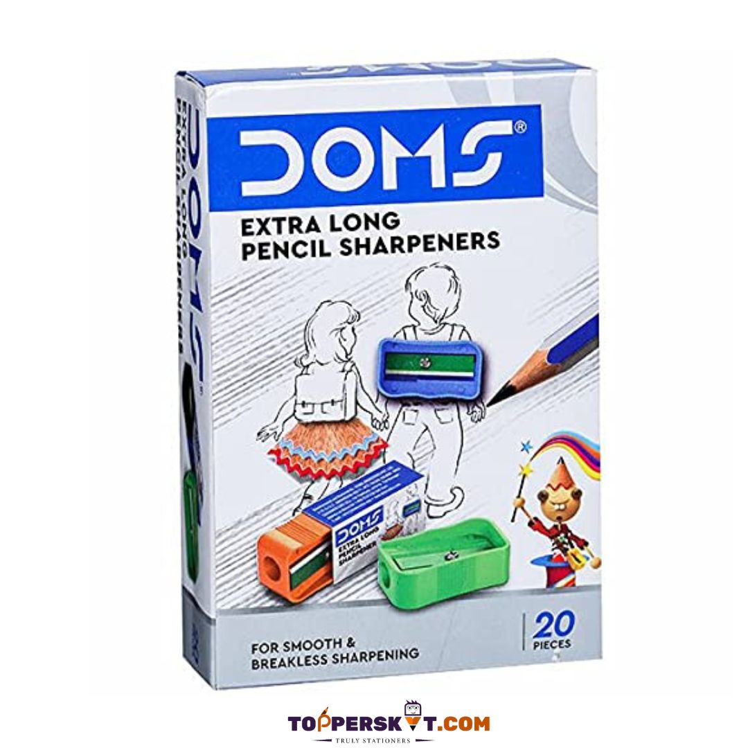 Doms Extra Long Multicoloured Pencil Sharpener - Big: Smooth & Breakless Sharpening ( Set of 5 ) - Topperskit LLP