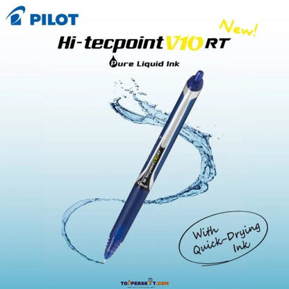 Pilot Hi-Tecpoint V10 Roller Ball Pen – 1.0mm Medium Tip Blue Ink (Pack of 1)