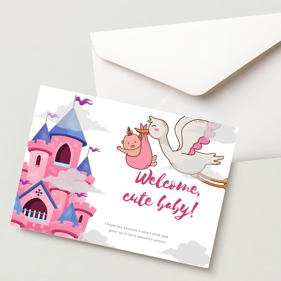 Premium Baby Shower Greeting Card - 300 GSM Cold Pressed Paper With 1 Envelope