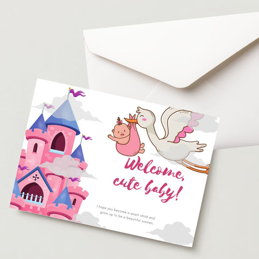 Premium Baby Shower Greeting Card - 300 GSM Cold Pressed Paper With 1 Envelope