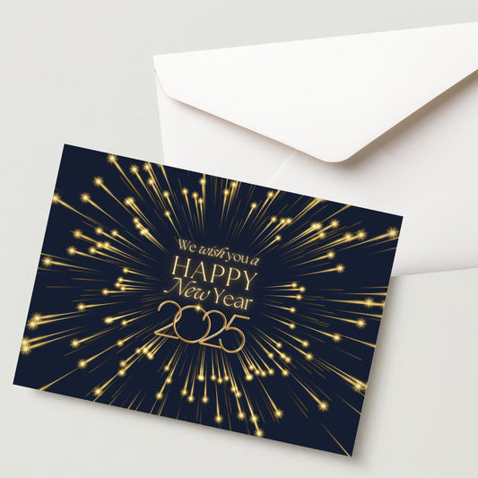 New Year Greeting Card – 300 GSM, Cold Pressed, 1 Card with Envelope