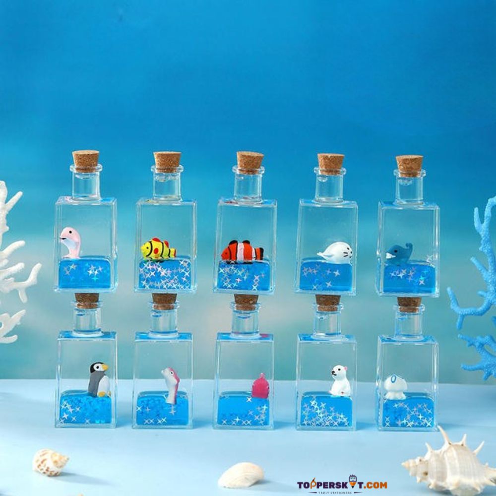 Small Creative Fluid Liquid Drifting Wine Bottle Paper Weight (Pack of 1)