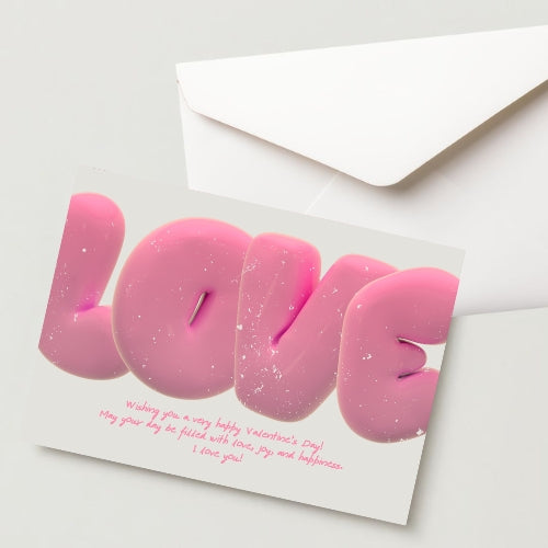 Premium Valentine's Day Greeting Card 300 GSM Cold Pressed Paper with 1 Envelope