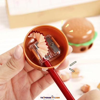 Burger Shape Mini Pencil Sharpener – Cute and Compact Design (Pack of 1)