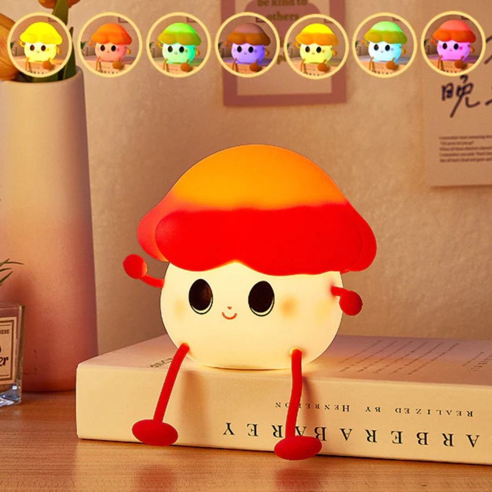 Mushroom Night Light with Soft Warm Glow – Sleep Aid & Avatar Phone Holder (Pack of 1)