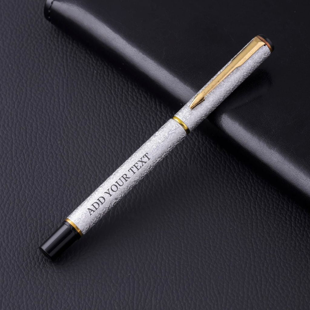 Vertex Executive Silver Body Metal Roller Ball Pen With Luxury Box – Blue Ink (Pack of 1)