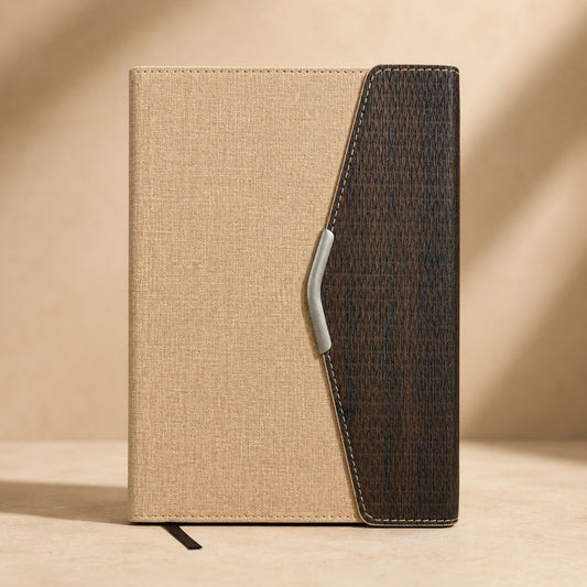 Premium Brown Textured Hard Cover Single Line Notebook | 220 Pages  (Pack of 1)