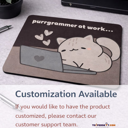 Purrgrammer at Work... New Design Mouse Pad – Foldable & Anti-Slip (Pack 0f 1)