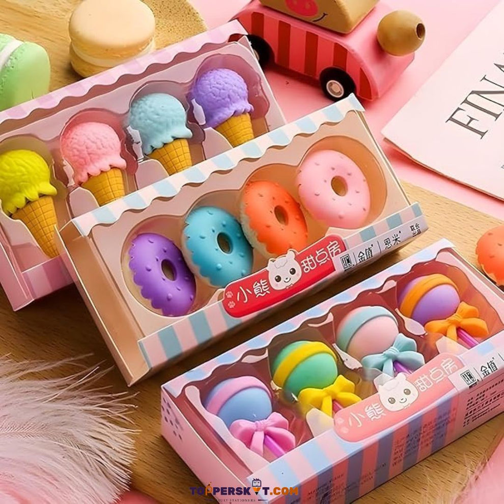One Fun Eraser Cute Fancy Eraser - Fun & Stylish Erasers for Kids & Students (Pack of ...