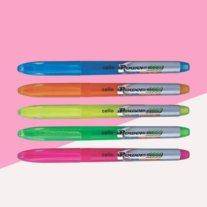 Cello Power Highlighter: Brilliant Colors for All Your Highlighting Needs ( Pack of 10 ) - Topperskit LLP