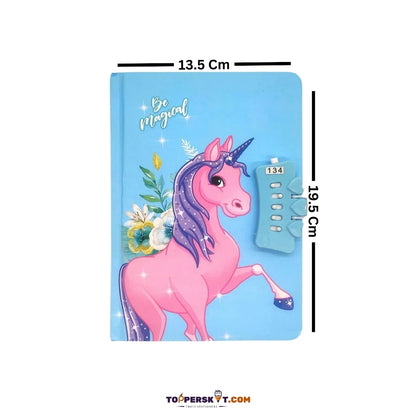 Unicorn Password Lock A5 Diary with Pen - Stylish & Secure Journal (Pack of 1)