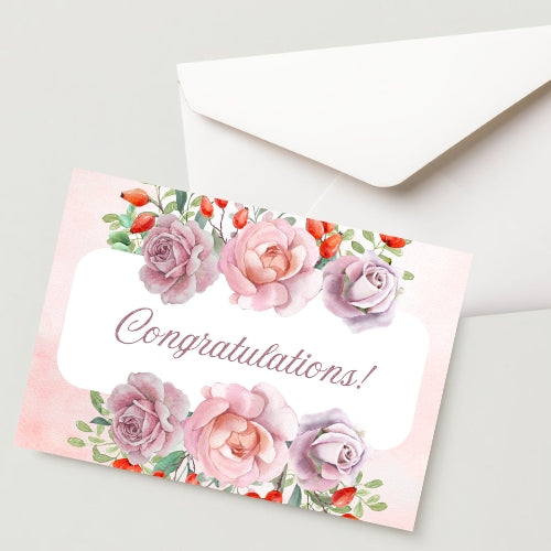 Congratulation Greeting Card – 300 GSM Cold Pressed Paper with 1 Envelope