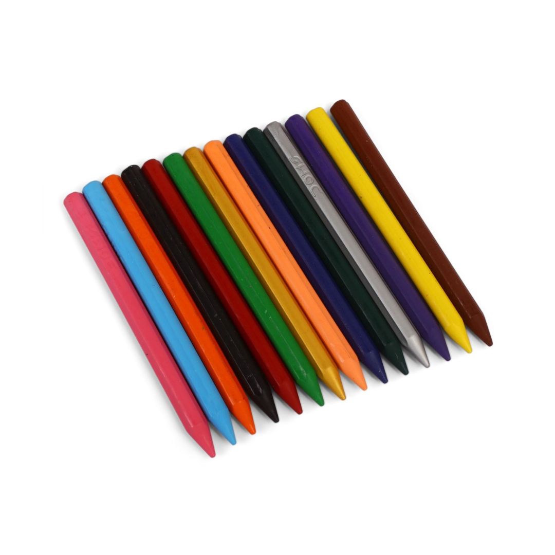 Doms Plastic Crayon: Vibrant Colors with Complimentary Sharpener ( Pack Of 14 ) - Topperskit LLP