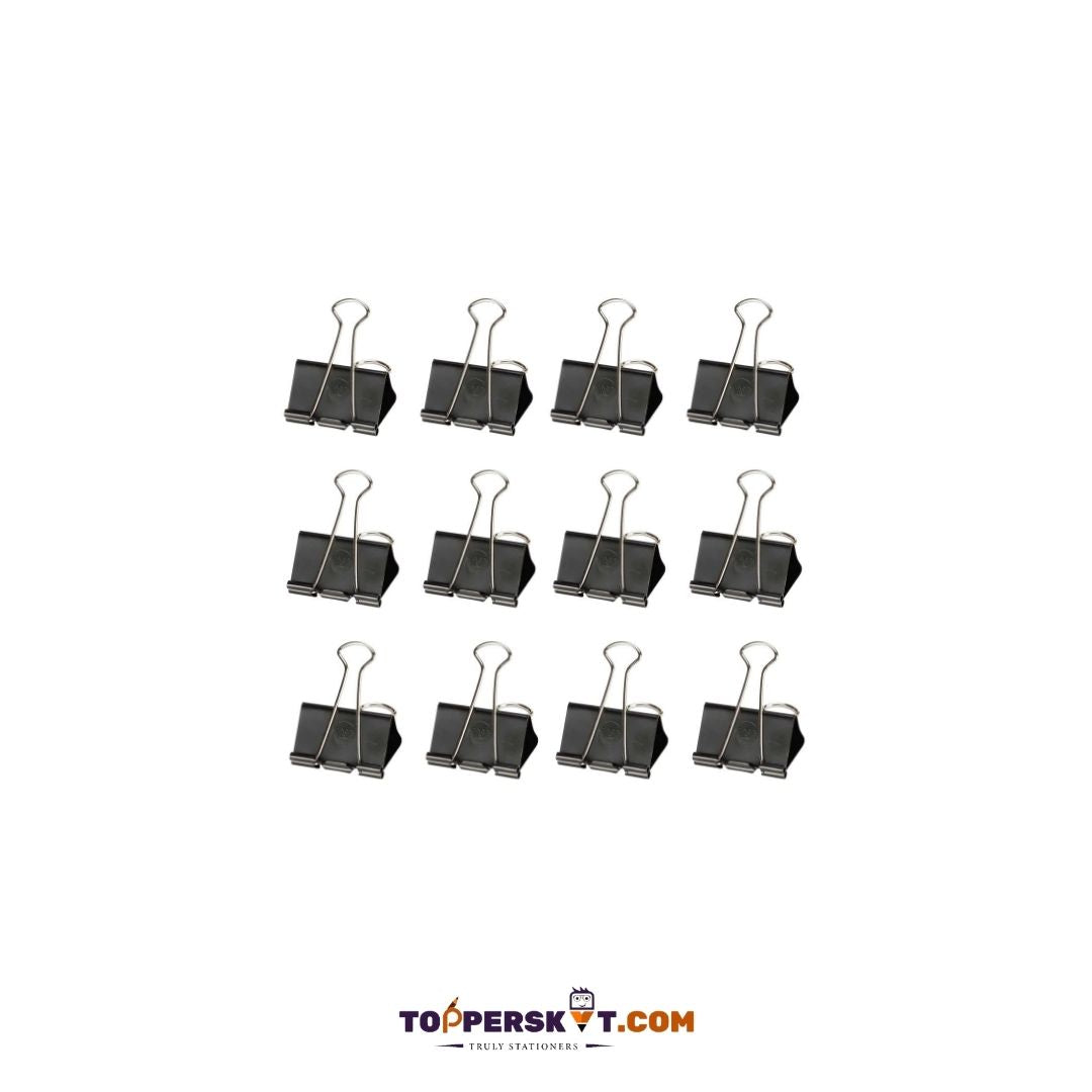 WorldOne 19mm Paper Holding Coloured  Binder Clips  : Premium Quality for Secure Document Organization ( Pack of 12 ) - Topperskit LLP