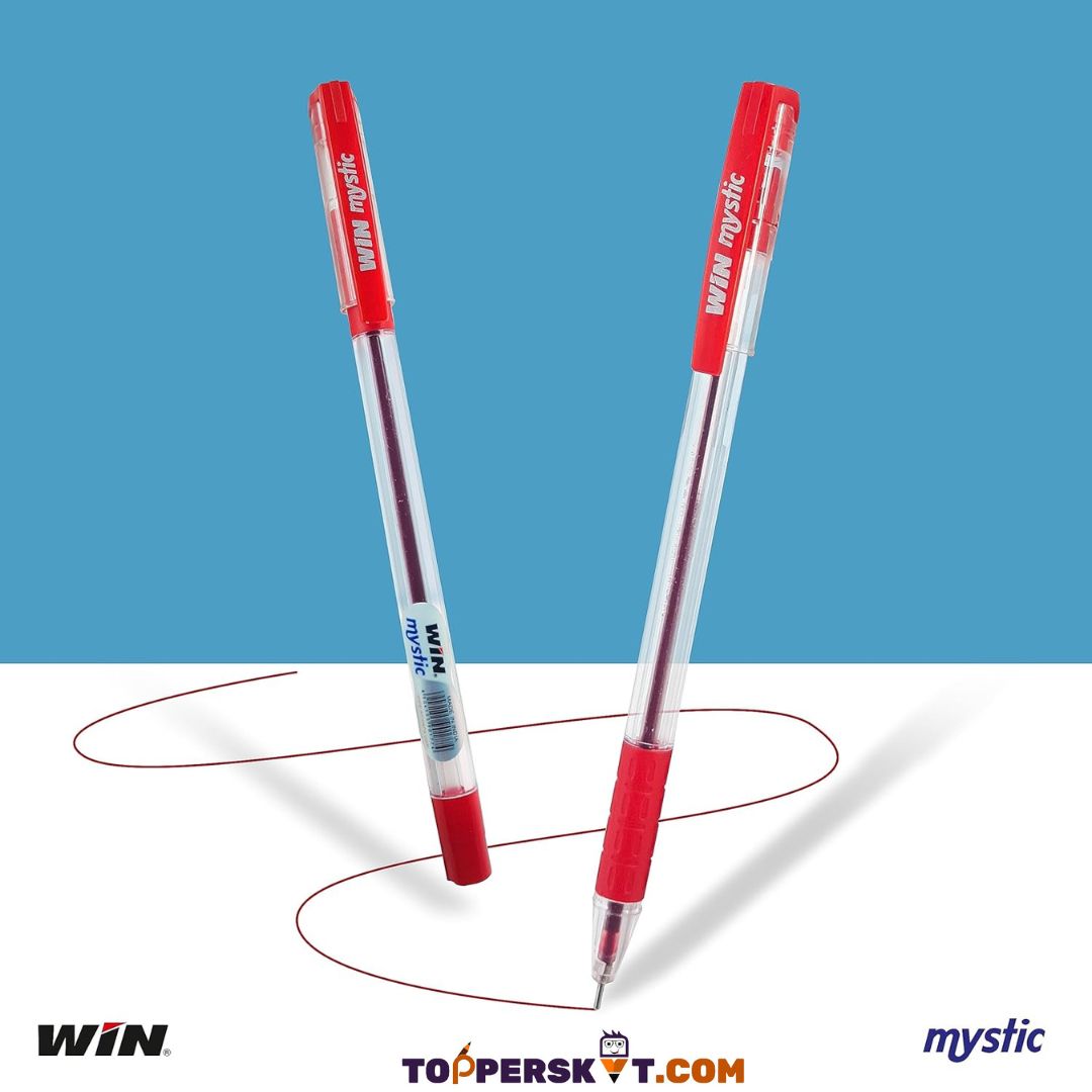 Win Mystic Ball Pen – Red: Elegance and Comfort in Every Stroke ( Pack of 5 ) - Topperskit LLP