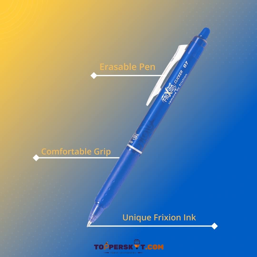 Pilot Frixon Erasable Roller Ball Pen – Blue : Write, Erase, Repeat with Innovative Thermo-Sensitive Ink ( Pack of 1 ) - Topperskit LLP