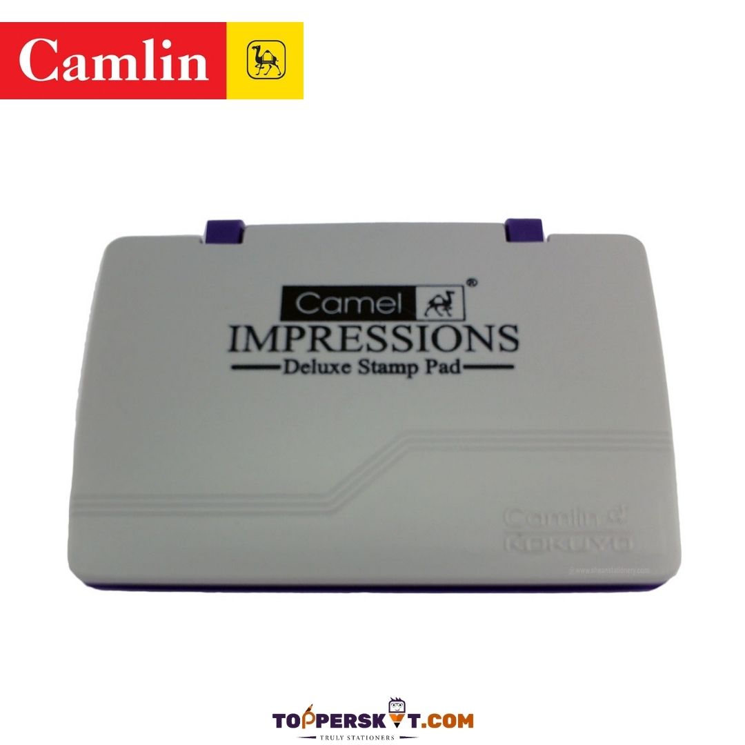 Camlin Impressions Deluxe Stamp Pad – Big, Violet: Generous Size, Smudge-Free Precision, and Instant Drying for Lasting Impressions ( Pack of 1 ) - Topperskit LLP