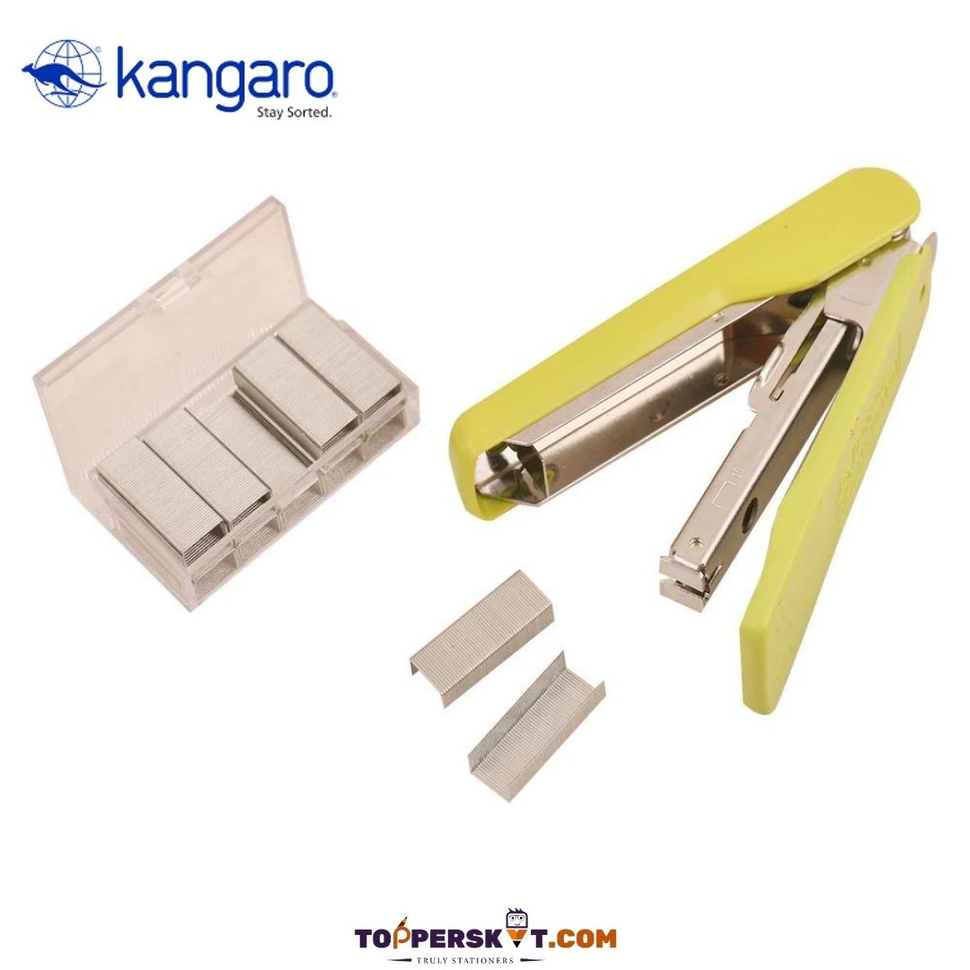 Kangaro HS-10H/Y2 Stapler And Staples Pack – Effortless Stapling for Office and More ( Pack of 1 ) - Topperskit LLP