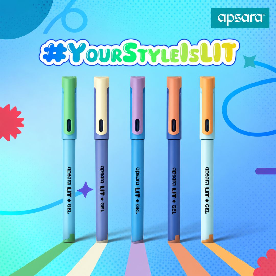 Assorted pastel body colours of Apsara LIT Gel Pens