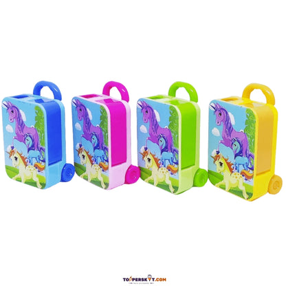 Unicorn Sharpener Eraser Suitcase Shape - Cute Trolley Bag Stationery for Kids (Pack of 1)