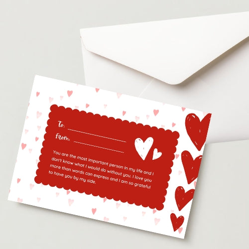 Premium Valentine's Day Greeting Card 300 GSM Cold Pressed Paper with 1 Envelope