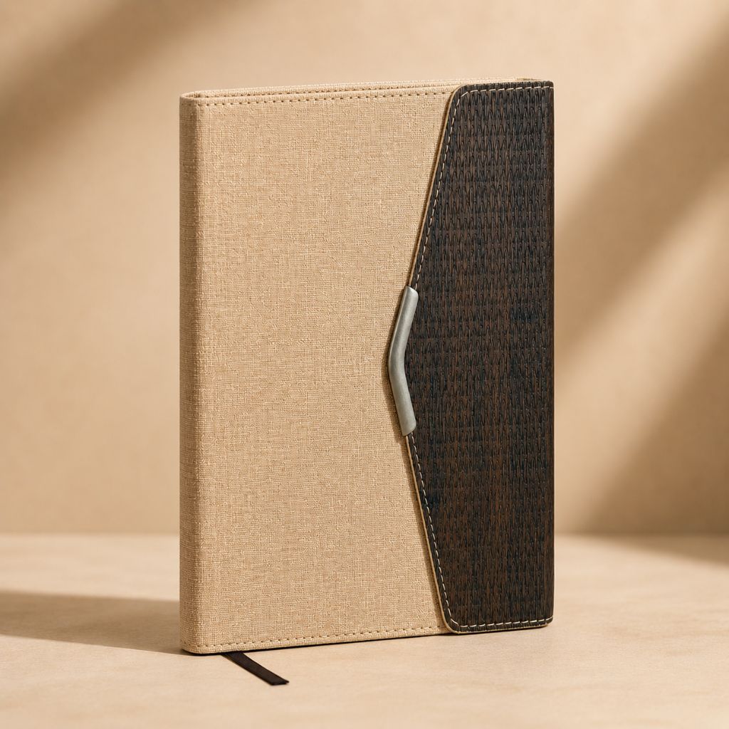 Premium Brown Textured Hard Cover Single Line Notebook | 220 Pages  (Pack of 1)