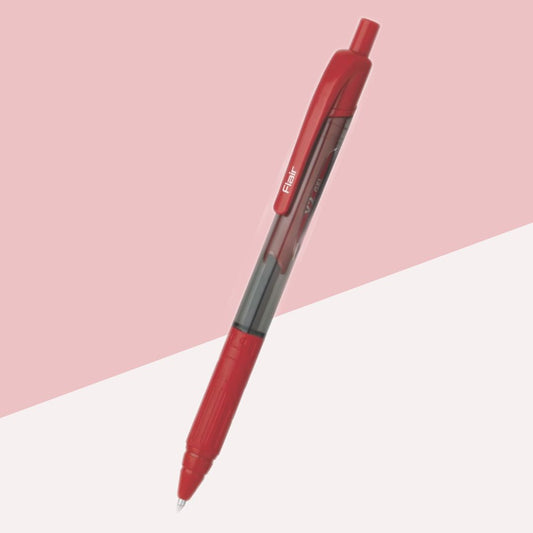 FLAIR V2 Retractable Gel Pen – Red : The Ultimate Writing Experience Smooth, Smudge-Free, and Refillable ( Pack of 1 ) - Topperskit LLP