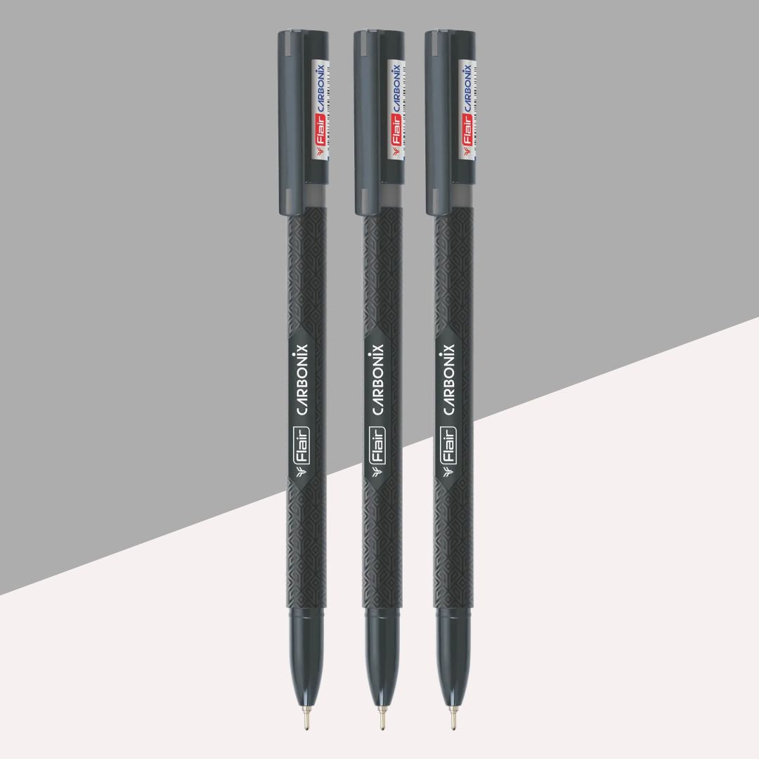 Flair Carbonix Gel Pen – Black: A Stylish Fusion of Bold Writing and Timeless Design ( Pack of 1 ) - Topperskit LLP