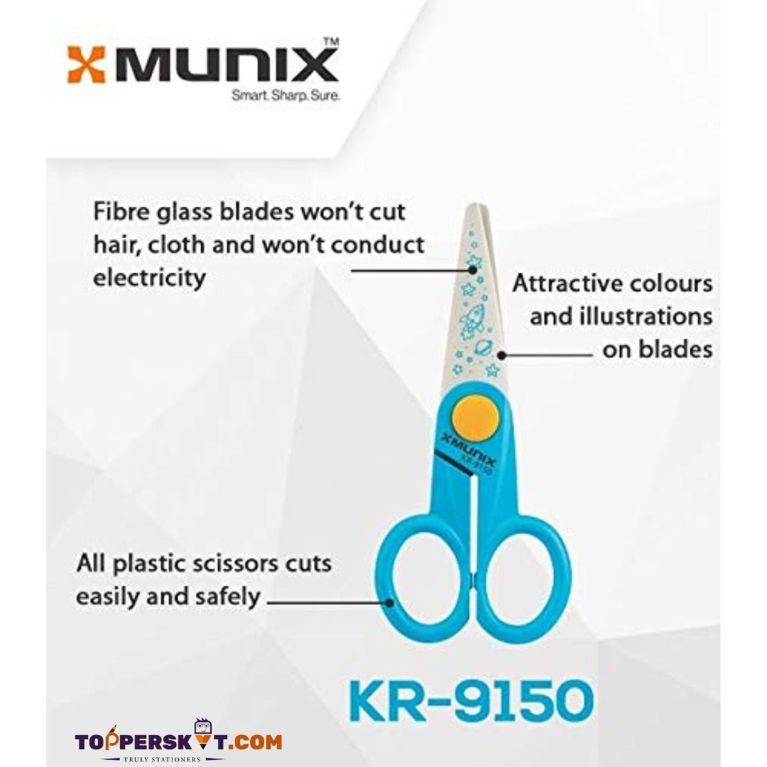 Prime Munix Cut N Play Child Safe Scissors KR-9150 – Colorful Learning Companion for Young Creatives ( Pack of 1 ) - Topperskit LLP