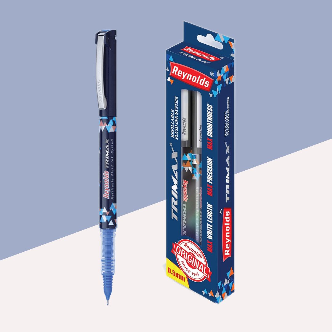 Reynolds Trimax Gel Pen – Blue: Maximum Smoothness, Precision, and Write Length ( Pack of 1 ) - Topperskit LLP