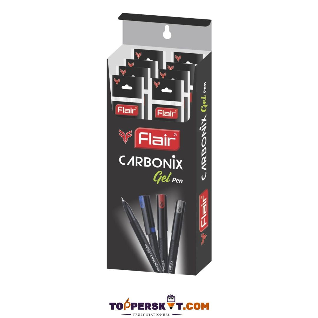 Flair Carbonix Gel Pen – Black: A Stylish Fusion of Bold Writing and Timeless Design ( Pack of 1 ) - Topperskit LLP