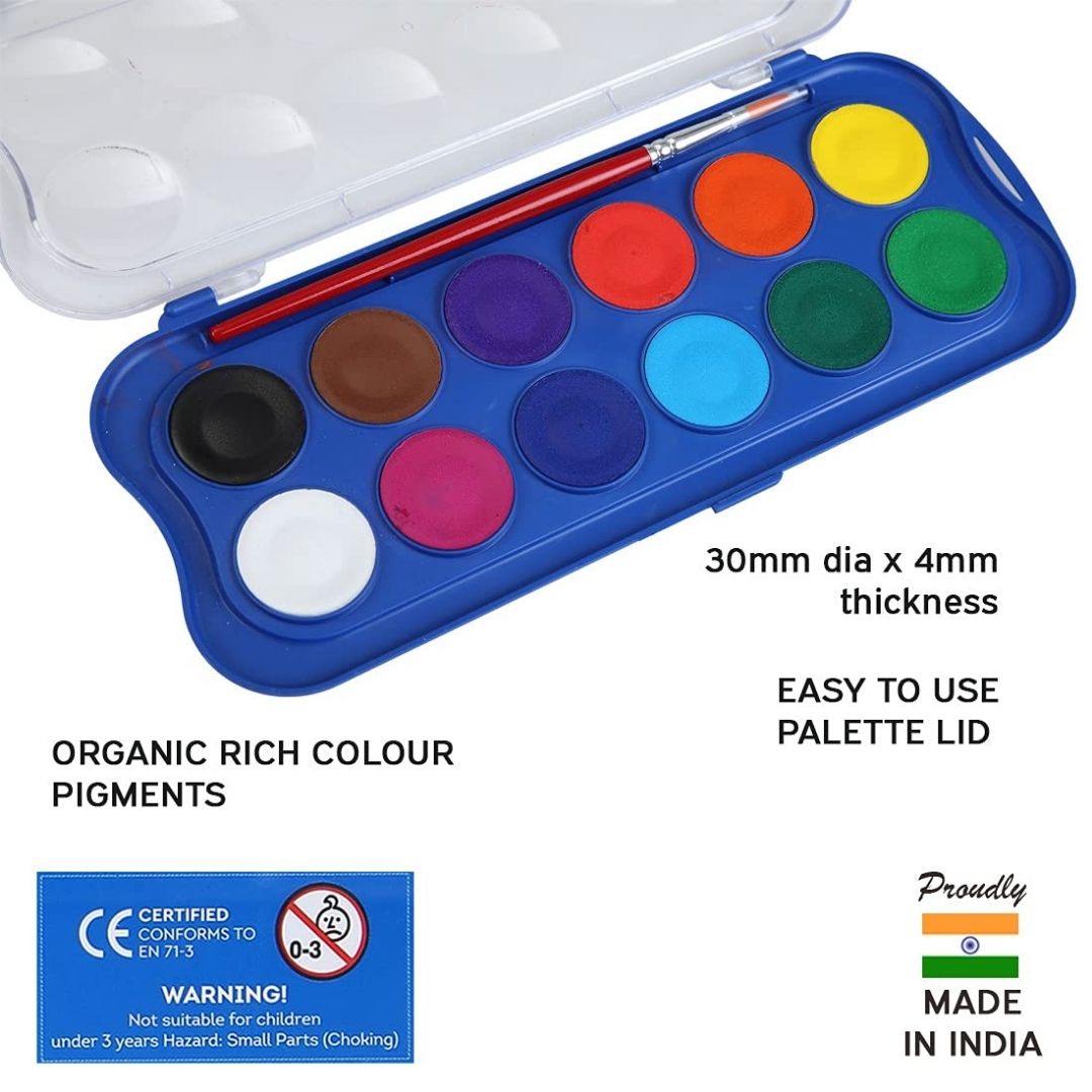 Doms Water Color Cakes Small: Elevate Your Artistic Expression Anywhere ( Pack Of 12 ) - Topperskit LLP