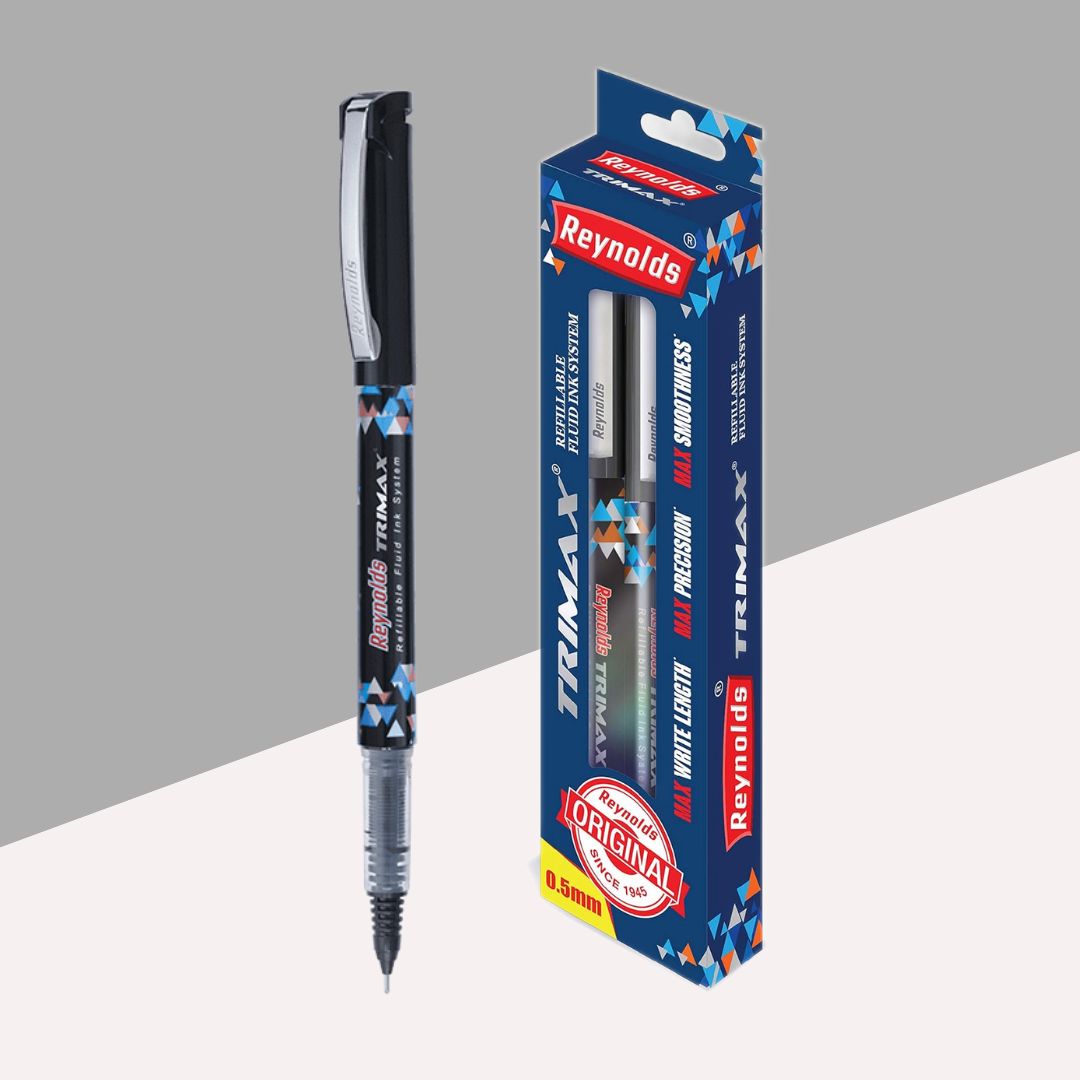 Reynolds Trimax Gel Pen – Black: Maximum Smoothness, Precision, and Write Length ( Pack of 1 ) - Topperskit LLP
