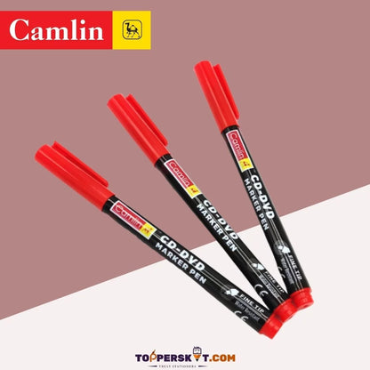 Camlin CD – DVD Marker Pen - Red: Consistent, Dark, and Versatile Marking ( Pack Of 1 ) - Topperskit LLP