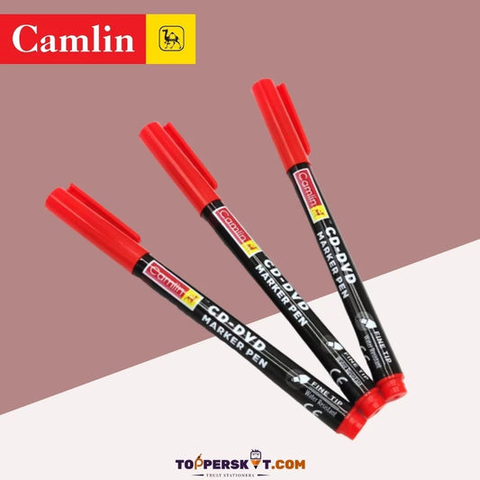 Camlin CD – DVD Marker Pen - Red: Consistent, Dark, and Versatile Marking ( Pack Of 1 ) - Topperskit LLP