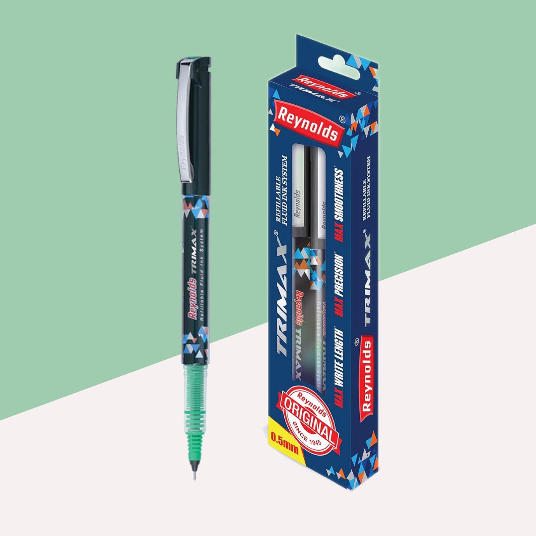 Reynolds Trimax Gel Pen – Green : Maximum Smoothness, Precision, and Write Length ( Pack of 1 ) - Topperskit LLP