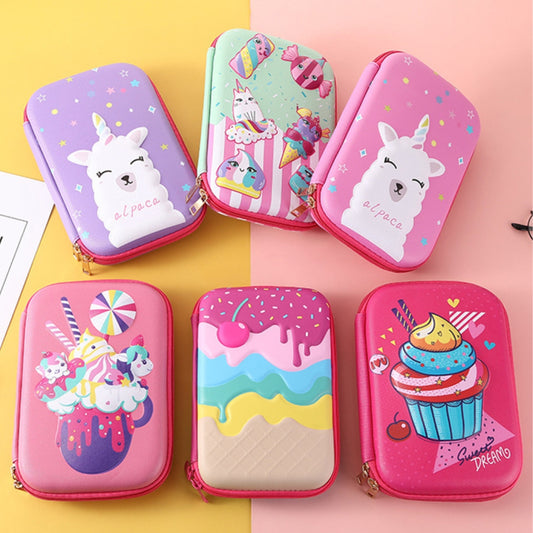 3D Cartoon Design Plastic Hardtop Pencil Case Assorted Design (Pack of 1)