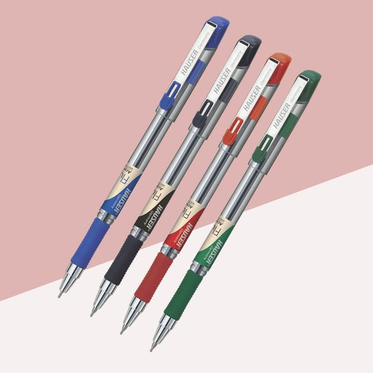 Hauser Fluidic Ball Pen – Red : Where Style Meets Precision ( Pack of 1 ) - Topperskit LLP