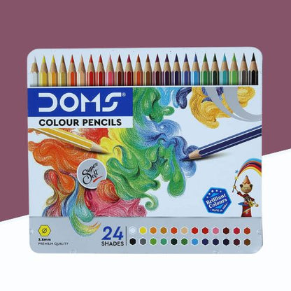 Doms Super Soft  Premium Quality Colour Pencils With Metal Box (Set of 24)