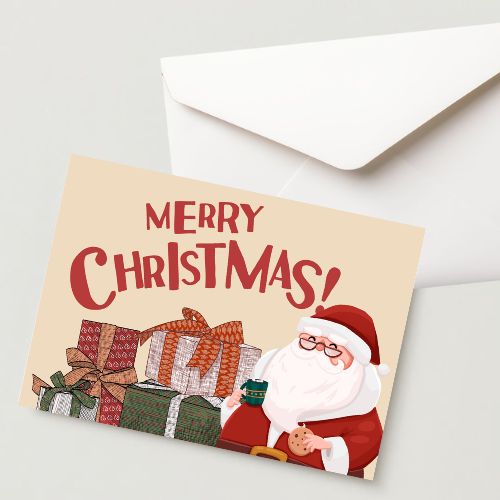 Christmas Greeting Card- 300 GSM Paper with Envelope (Pack of 1)