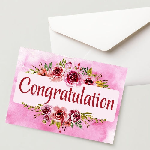 Congratulation Greeting Card – 300 GSM Cold Pressed Paper with 1 Envelope