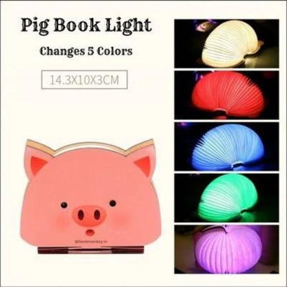 Pink Foldable Book Lamp : Piggy Charm ( Pack of 1 )