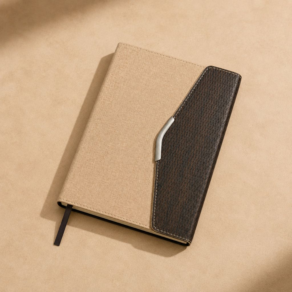 Premium Brown Textured Hard Cover Single Line Notebook | 220 Pages  (Pack of 1)
