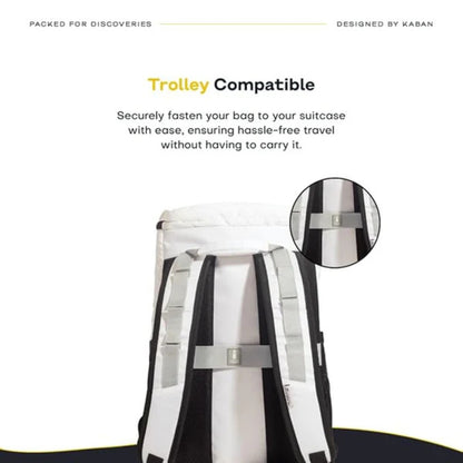 Kaban White Glacier Backpack – 25L Durable & Stylish Travel Companion (Pack of 1)