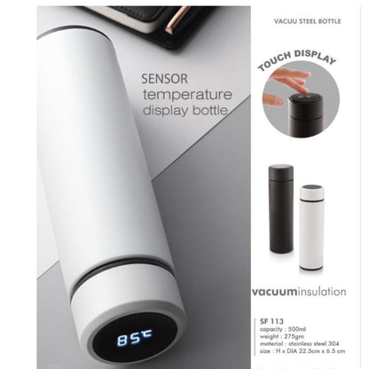 Printed Temperature Water Bottle - 500ml, Metal Bottle with LED Display (Pack of 1)