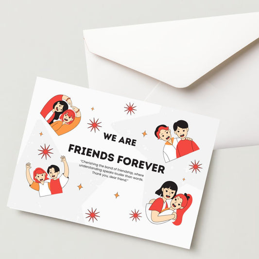 Friendship Card with 1 Envelope – 300 GSM Cold Pressed Paper 13cm x 9cm (Pack of 1)