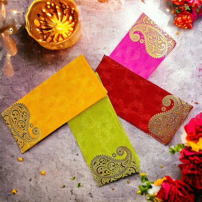 (5 Pcs.) Premium Quality Shagun Envelope - Assorted Designs and Colors