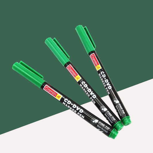 Camlin CD – DVD Marker Pen - Green : Consistent, Dark, and Versatile Marking ( Pack Of 1 ) - Topperskit LLP