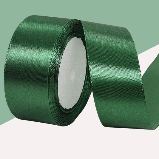 Cloth Ribbon - Green ( 1 inch ) : Perfect for Crafts and Decorations ( Pack of 1 ) - Ribbons - TOPPERSKIT