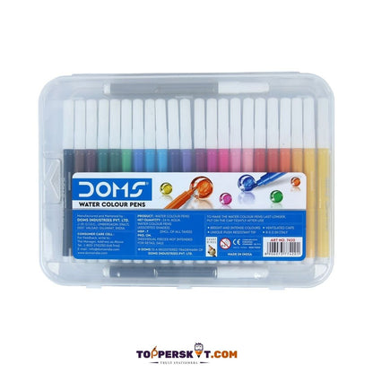 DOMS Aqua Watercolor Soft Tip Sketch Pens: Vibrant Shades for Creative Expression ( Pack Of 24 ) - Topperskit LLP